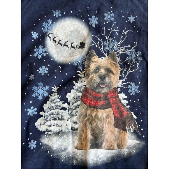 Delta Fleece size 2X dog winter scene print sweatshirt - Picture 5 of 9